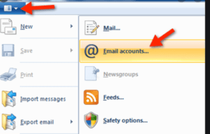 Email Accounts to Windows Live Mail