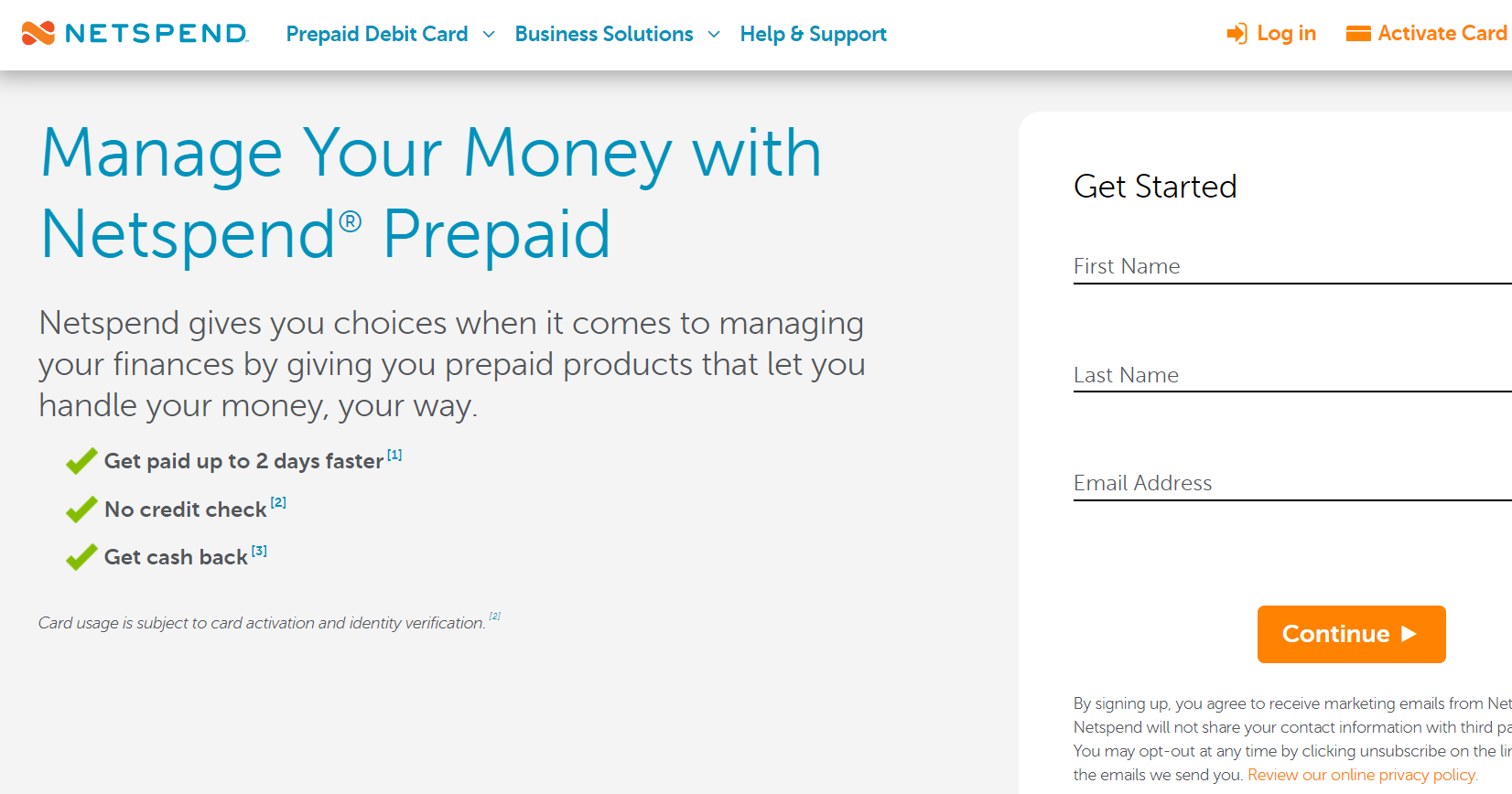 Netspend Com Login Netspend Prepaid Account Page