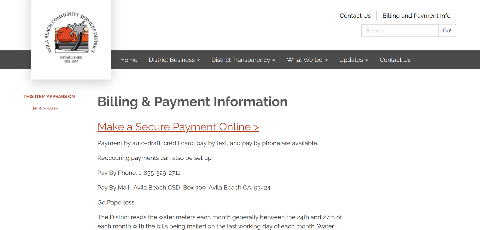 Avila Beach Login, Bill Payment & Customer Support Information