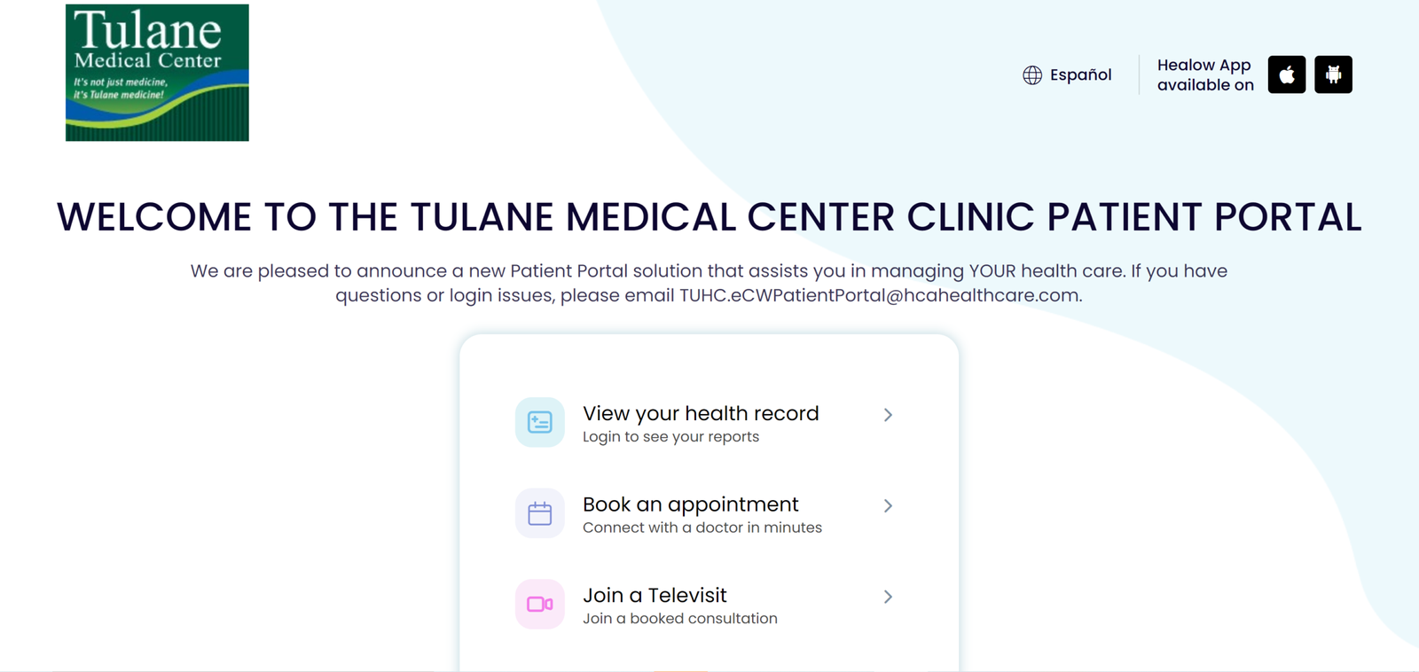 Tulane Hospital Patient Portal