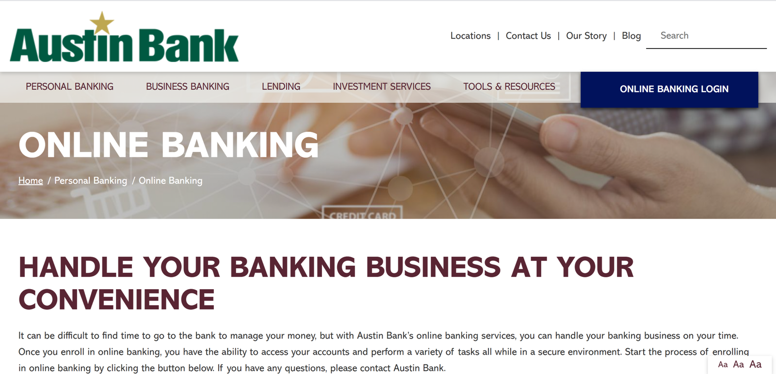 Austin Bank Login, Bill Payment & Customer Support Information