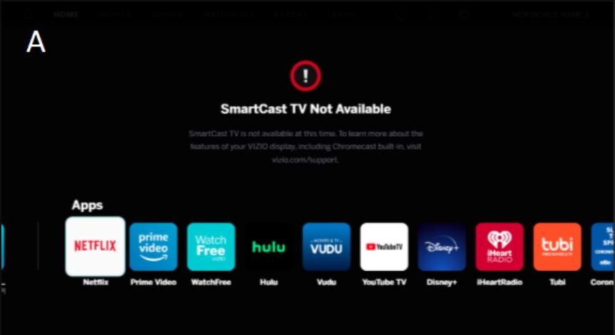 Vizio SmartCast TV not available at this time